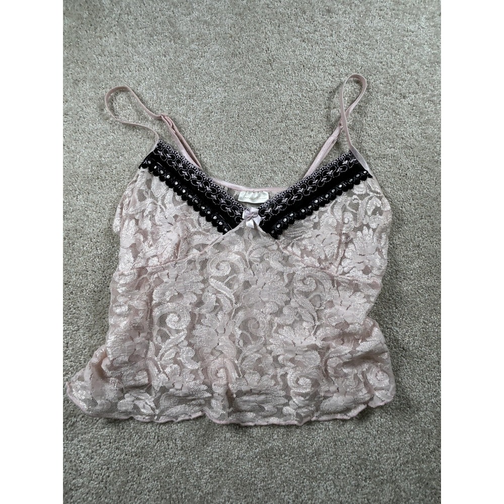 Secret Treasures Camisole Womens Medium Lace Sheer Floral‎ Lingerie Top